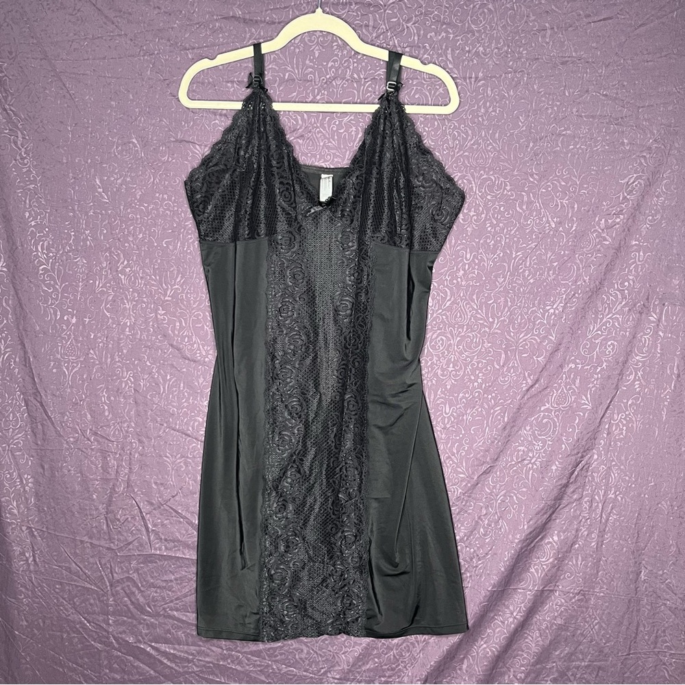 Body Form Elegant Black Lace Slip - Size 3X